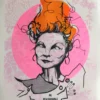 Silketrykket "Vivienne Westwood - The Pink Edition" av kunstner Dish i rosa og oransje farger