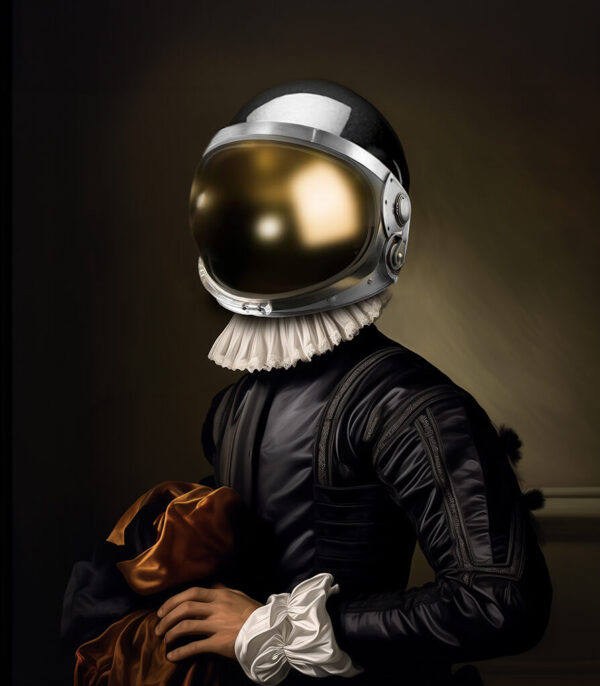"Spaceman Bergen" er et kunsttrykk av Slasky i veldig begrenset opplag. Kunstneren blander urban kunst med tradisjonell kunst for å skape spennende motiver