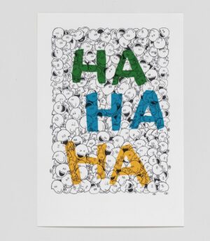 "The Good Kind of Contagious" er et kunsttrykk av kunstner Ståle Gerhardsen, som viser mange mennesker som ler og har det bra.