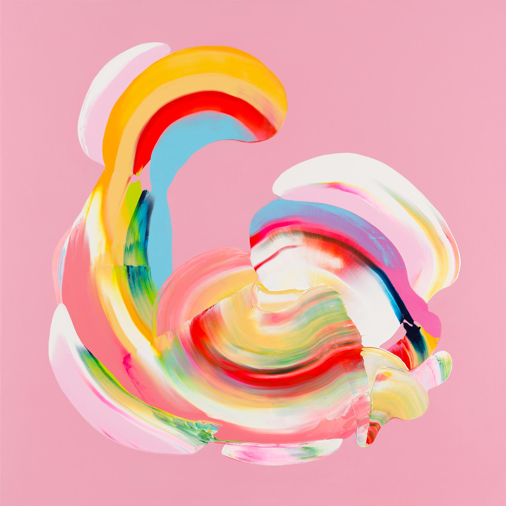 Kunsttrykk av Marit Geraldine Bostad - Echo 2. Abstrakt, penselstrøk, fargerik kunst