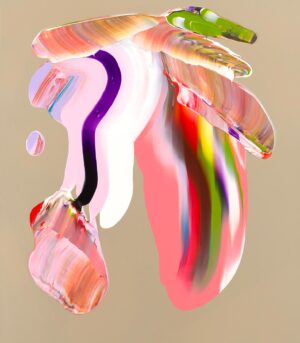 Kunsttrykk av Marit Geraldine Bostad - Echo 8. Abstrakt, penselstrøk, fargerik kunst