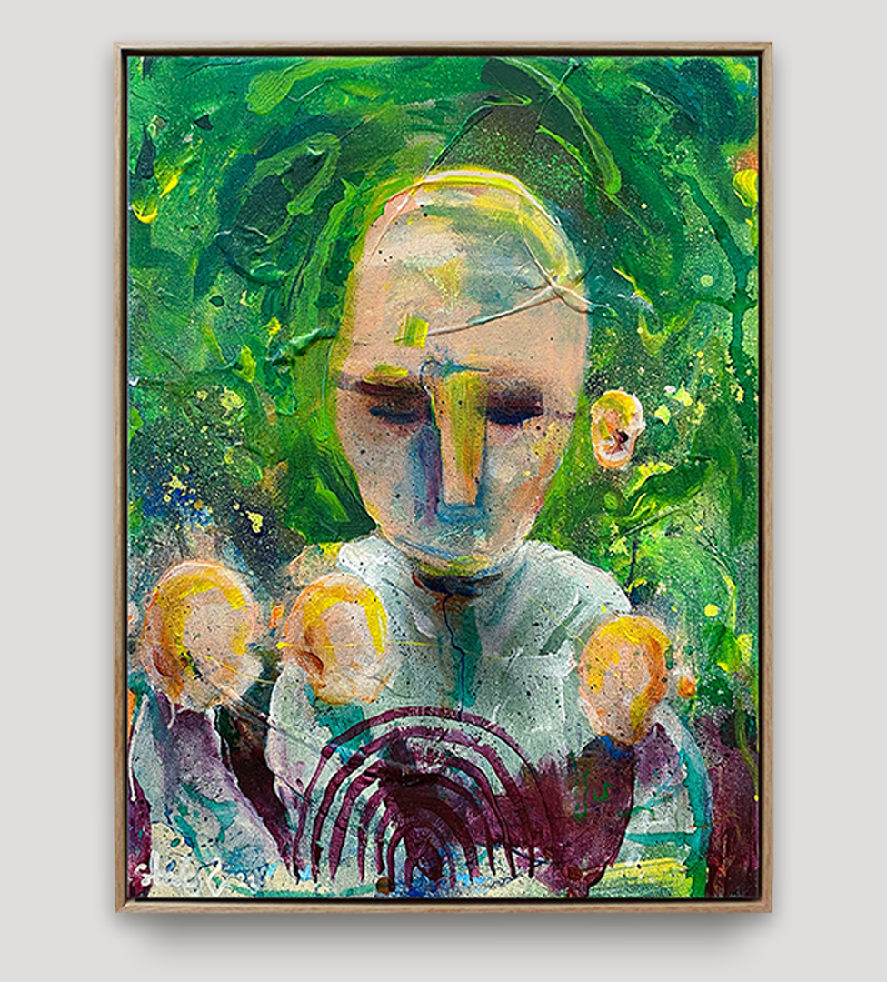 Originalt maleri på lerret av Ståle Gerhardsen - De Som Kommer Etter. Kunst i ramme.