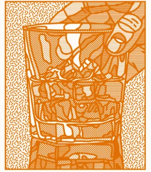 Silketrykk, oransje
