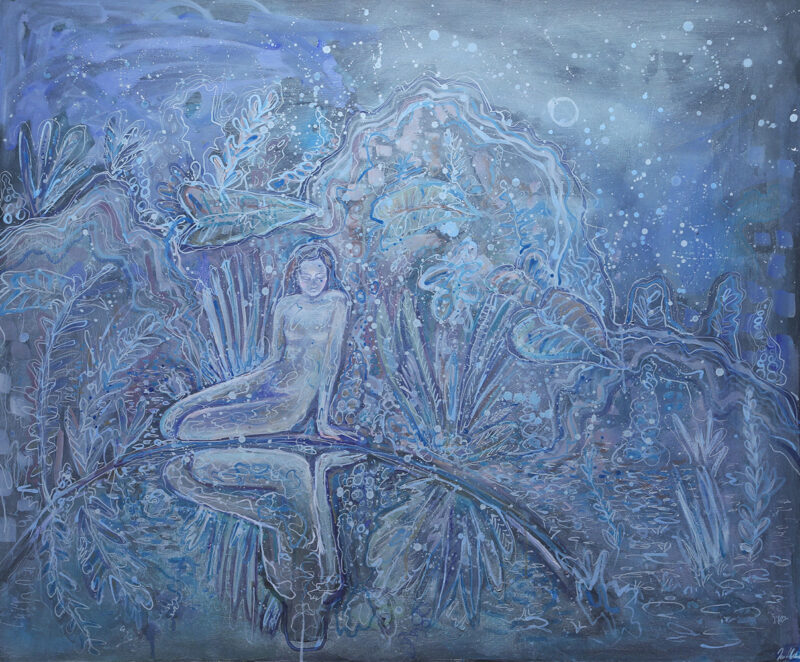 Speilbilde er et originalt maleri på lerret av kunstner Lea Alstad.