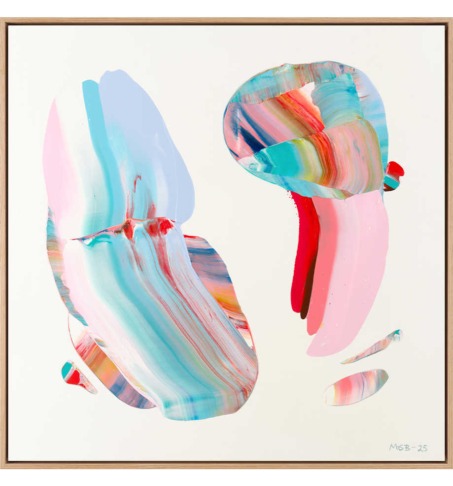 New Balance 7 er et abstrakt og fargerikt maleri på lerret av kunstner Marit Geraldine Bostad