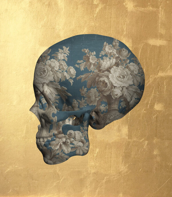 Die Weiße Rose av Magnus Gjøen. Pigmenttrykk med 24 ct bladgull, str. 50x50 cm